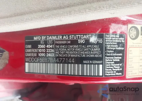 2011 Mercedes-Benz C 300 Luxury/Sport from USA, damaged, VIN WDDGF5EB7BA477144